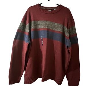Izod Men’s Maroon, Navy and Gray Sweater